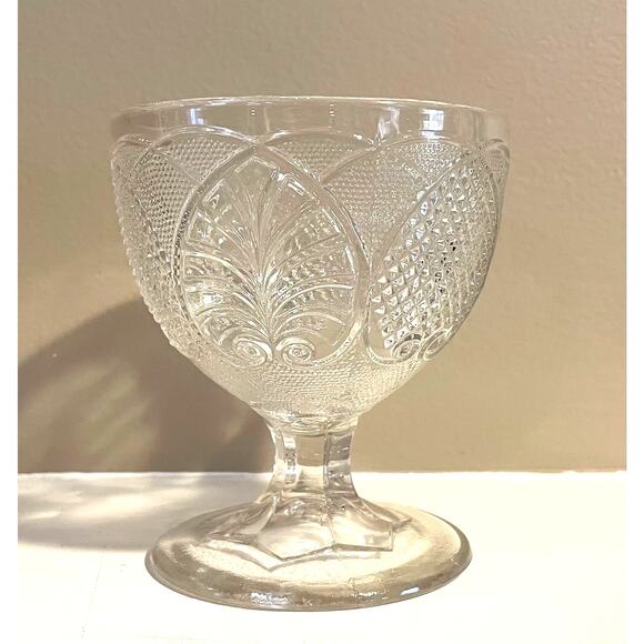 Vintage Pattern Glass Buttermilk Goblet, Sugar Bowl, Set of 3, Various Patterns - Picture 4 of 13